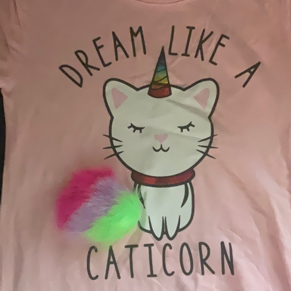Dream like a caticorn girls short sleeve shirt